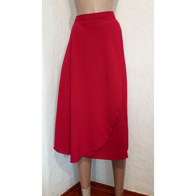 Спідниця жіноча на запах бордового кольору.Розмір 40-42.