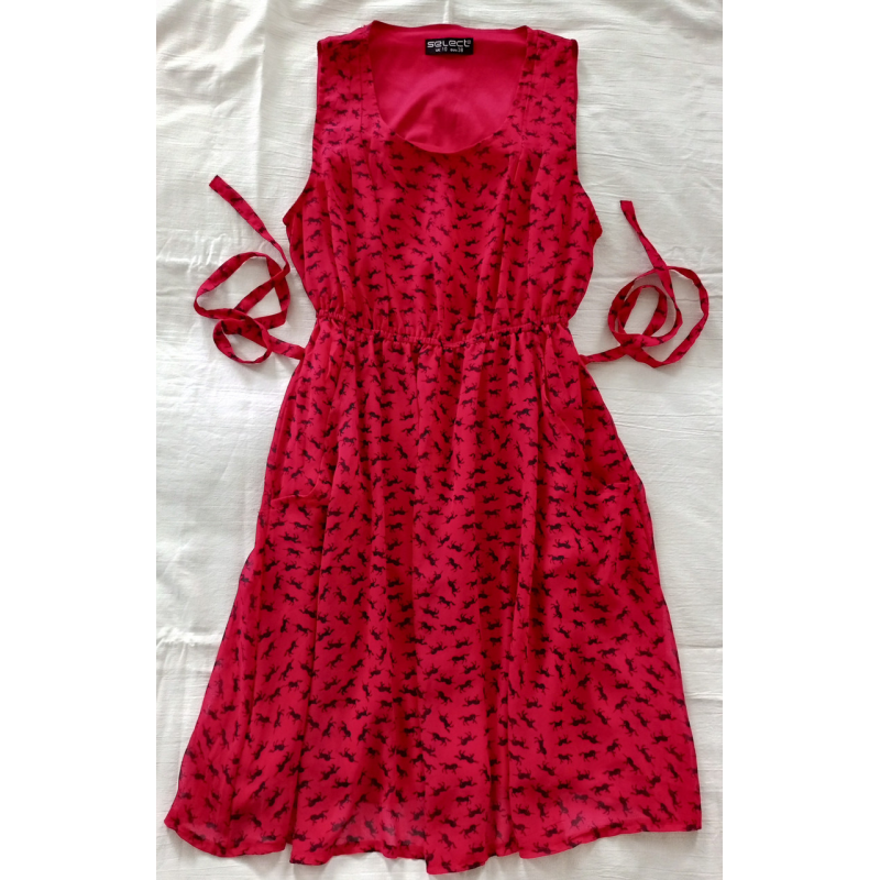 Плаття для дівчинки  червоне з єдинорогами -  Р 38.